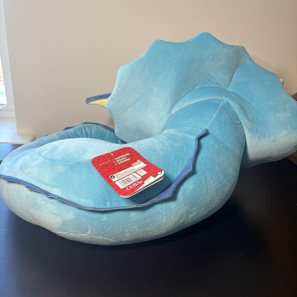 Pokemon Sleeping Vaporeon_18 inch Premium Jazwares Plush_Sleep Pose_Cuddle_Soft - Picture 2 of 5